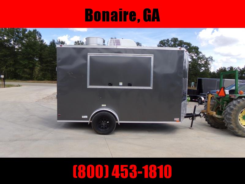 6x12 3x6 Door w/ Ramp Door Charcoal Enclosed Cargo Concesion 6x12 3x6 Door w/ Ramp Door Charcoal Enclosed Cargo Concesion