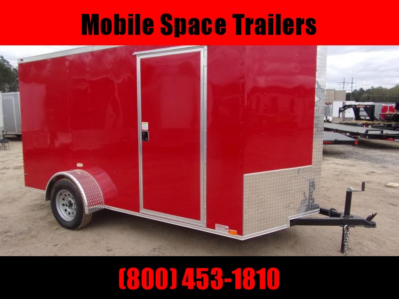 6x12 Ramp Door Red Enclosed Cargo Trailer 6x12 Ramp Door Red Enclosed Cargo Trailer