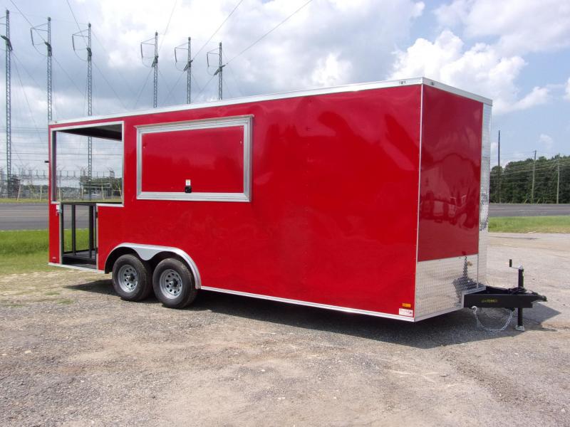 8 5X22 Red w Glass Screen Vending Concession Trailer Near Me