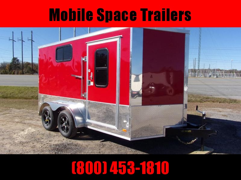 Covered Wagon Trailer 7x12 red Motorcycle PKG w Windows Enclosed Cargo Trailer Covered Wagon Trailer 7x12 red Motorcycle PKG w Windows Enclosed Cargo Trailer