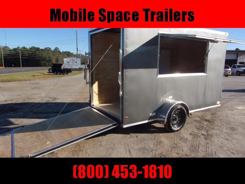 6x12 3x6 Door w/ Ramp Door Charcoal Enclosed Cargo Concesion 6x12 3x6 Door w/ Ramp Door Charcoal Enclosed Cargo Concesion