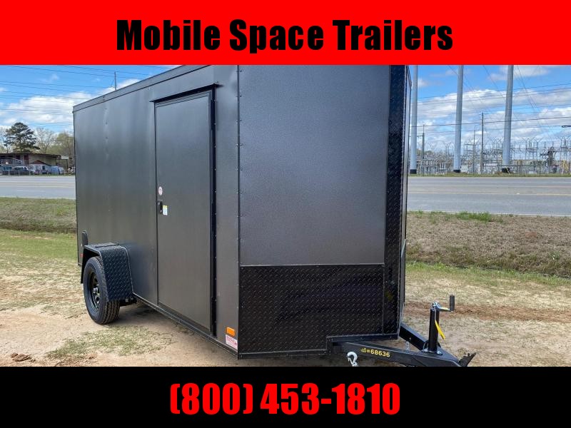 6x12 Ramp Door Cahrcoal Blackout Enclosed Cargo Trailer 6x12 Ramp Door Cahrcoal Blackout Enclosed Cargo Trailer