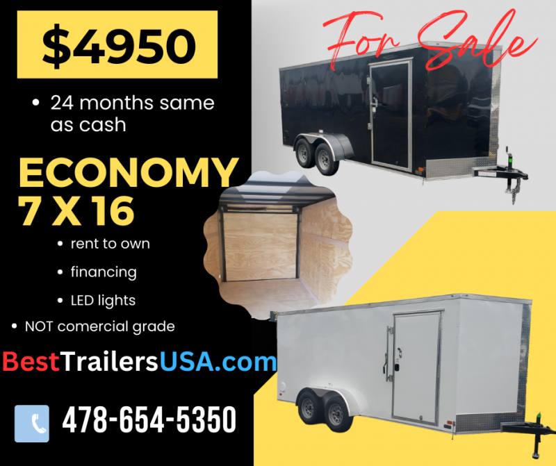 7x16 economy cargo trailer enclosed xM9gZcnqy83a