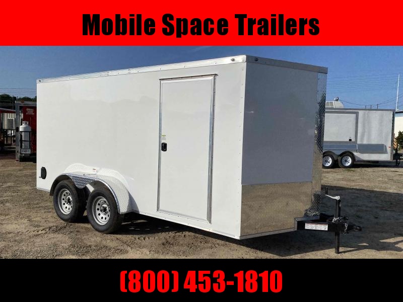 Trailer 7x14 6'3" White W/ Ramp Door Enclosed Cargo screwlessTrailer Trailer 7x14 6'3" White W/ Ramp Door Enclosed Cargo screwlessTrailer
