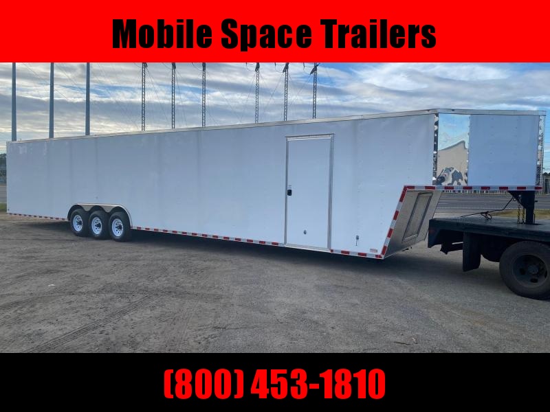 2022 Rock Solid Cargo 8.5X48 White Gooseneck Carhauler w/ Floor E-Trac Enclosed Cargo Trailer 2022 Rock Solid Cargo 8.5X48 White Gooseneck Carhauler w/ Floor E-Trac Enclosed Cargo Trailer
