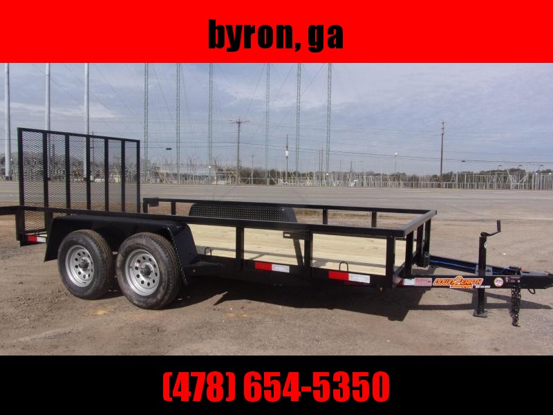 Down 2 Earth Trailers 76x14TA Wood Deck Tandem Utility Trailer