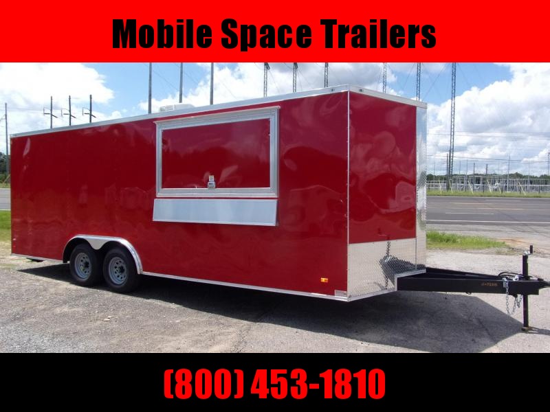 8 5X22 Red w Glass Screen Vending Concession Trailer 8 5X22 Red w Glass Screen Vending Concession Trailer