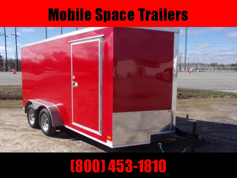 Covered Wagon Trailers 7X14 7k Red Tandem Ramp Door Enclosed Cargo Trailer Covered Wagon Trailers 7X14 7k Red Tandem Ramp Door Enclosed Cargo Trailer