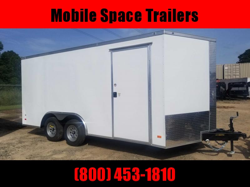 1st Place Cargo 8.5x16 6'6" Interior ramp door White Enclosed Cargo Trailer 1st Place Cargo 8.5x16 6'6" Interior ramp door White Enclosed Cargo Trailer