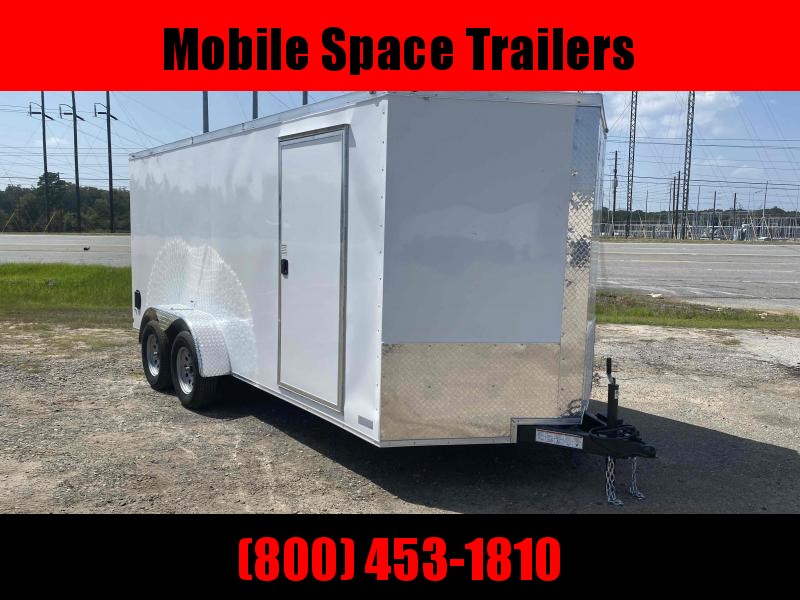 Trailer 7x16 6'3" white W/ Ramp Door Enclosed Cargo screwlessTrailer Trailer 7x16 6'3" white W/ Ramp Door Enclosed Cargo screwlessTrailer