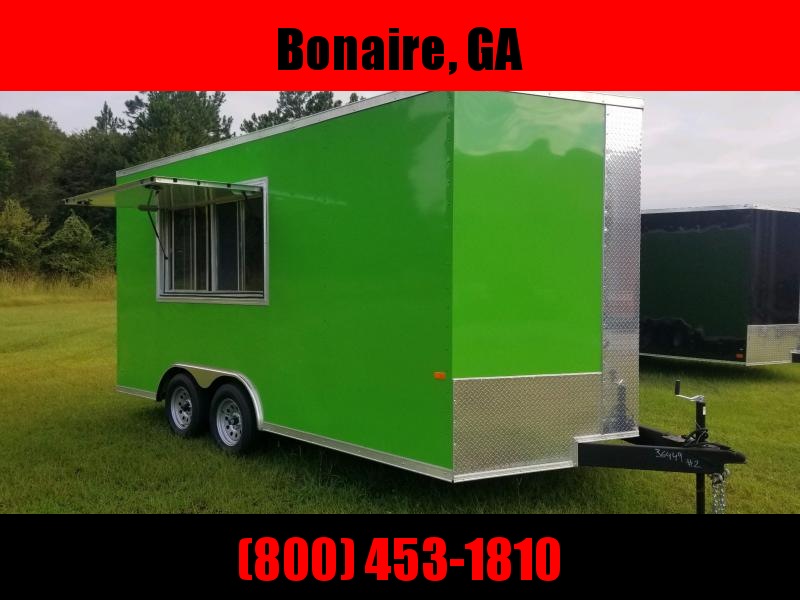 8.5x16 Green 7' Interior Vending / Concession Trailer 8.5x16 Green 7' Interior Vending / Concession Trailer