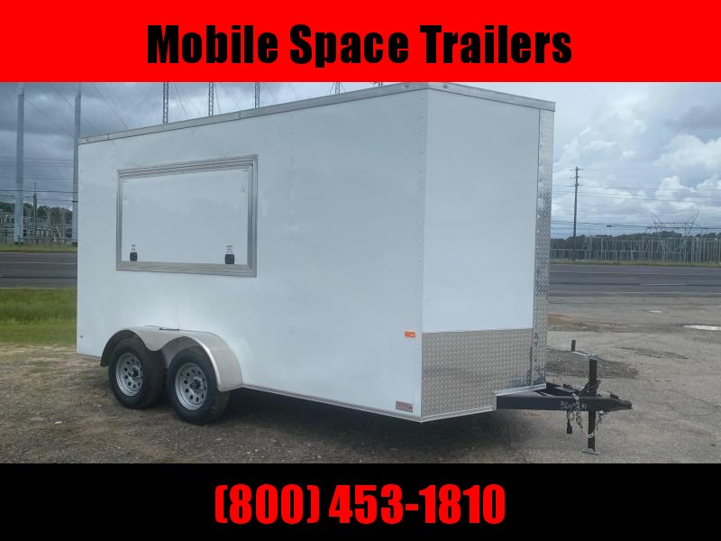 2021 Rock Solid Cargo 7X14 White 7'6" Interior w/ 3x6 Window Concession Vending / Concession Trailer 2021 Rock Solid Cargo 7X14 White 7'6" Interior w/ 3x6 Window Concession Vending / Concession Trailer