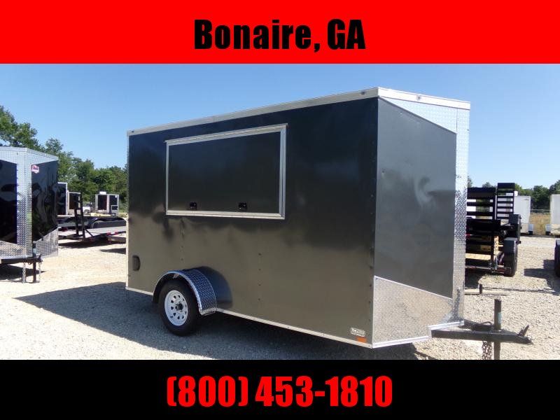 6x12 3x6 Window w/ Rear Ramp Charcoal Enclosed Cargo Concesion 6x12 3x6 Window w/ Rear Ramp Charcoal Enclosed Cargo Concesion