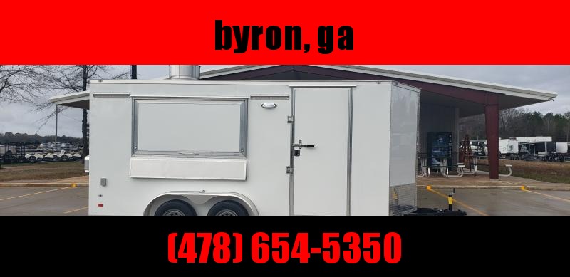7X16 white concession trailer w sinks and power 7X16 white concession trailer w sinks and power