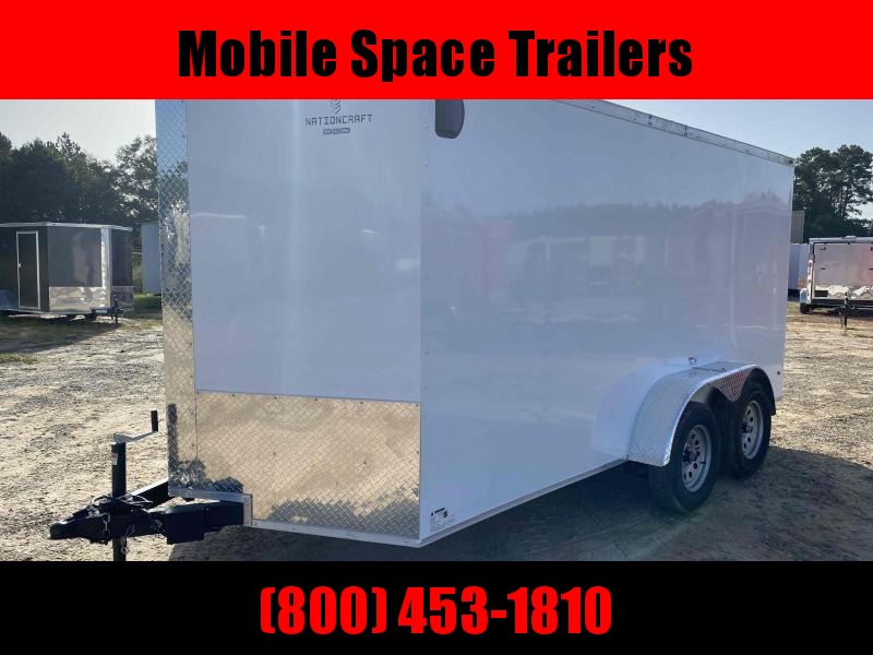 Trailer 7x14 6'3" WHITE W/ Ramp Door Enclosed Cargo screwlessTrailer Trailer 7x14 6'3" WHITE W/ Ramp Door Enclosed Cargo screwlessTrailer