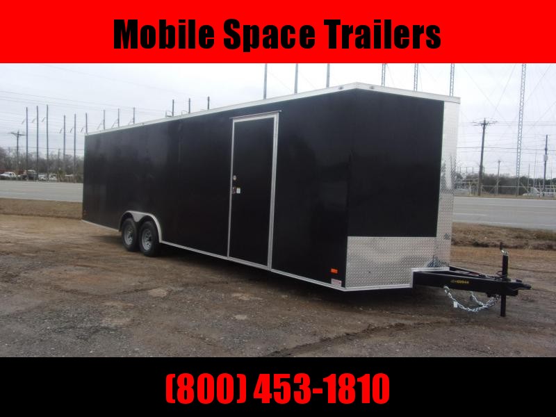 Covered Wagon Trailer 8.5x28 10k Black Carhauler w/ ramp door Enclosed Cargo Covered Wagon Trailer 8.5x28 10k Black Carhauler w/ ramp door Enclosed Cargo