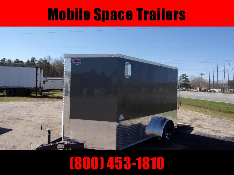 2 bike motorcycle trailer 7x10 MCP ramp door Gray Enclosed Cargo 2 bike motorcycle trailer 7x10 MCP ramp door Gray Enclosed Cargo