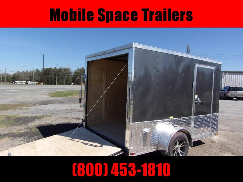 2 bike motorcycle trailer 7x10 MCP ramp door Gray Enclosed Cargo 2 bike motorcycle trailer 7x10 MCP ramp door Gray Enclosed Cargo