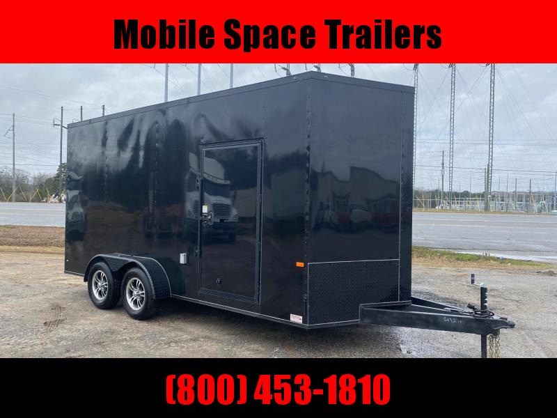 Covered Wagon 7X16 7k Blackout Tandem Ramp Door Electric Pkg Finished Enclosed Cargo Trailer Covered Wagon 7X16 7k Blackout Tandem Ramp Door Electric Pkg Finished Enclosed Cargo Trailer