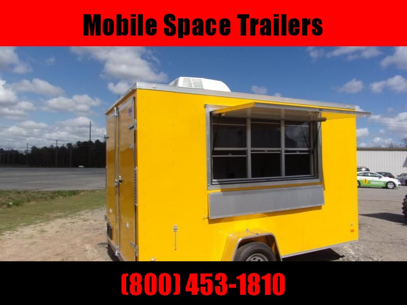Covered Wagon Trailers 7x12 7' 3x6 Window Yellow Vending Enclosed Cargo Concesion Covered Wagon Trailers 7x12 7' 3x6 Window Yellow Vending Enclosed Cargo Concesion