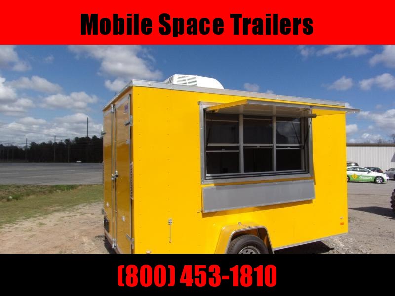 Covered Wagon Trailers 7x12 7' 3x6 Window Yellow Vending Enclosed Cargo Concesion Covered Wagon Trailers 7x12 7' 3x6 Window Yellow Vending Enclosed Cargo Concesion