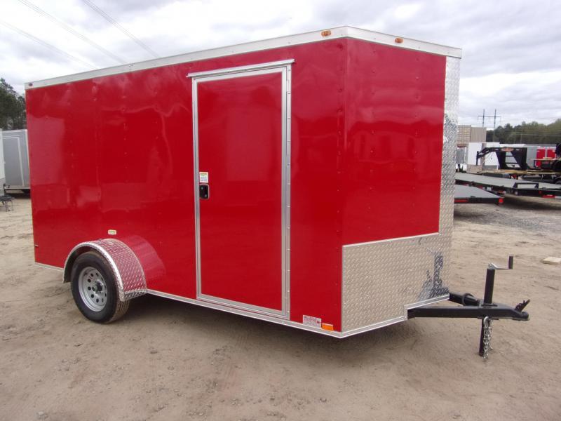 6x12 Ramp Door Red Enclosed Cargo Trailer 6x12 Ramp Door Red Enclosed Cargo Trailer