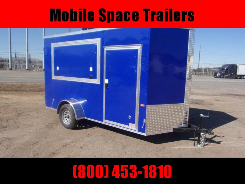 6x12 7' 3x6 Window Blue Enclosed Cargo Concesion 6x12 7' 3x6 Window Blue Enclosed Cargo Concesion