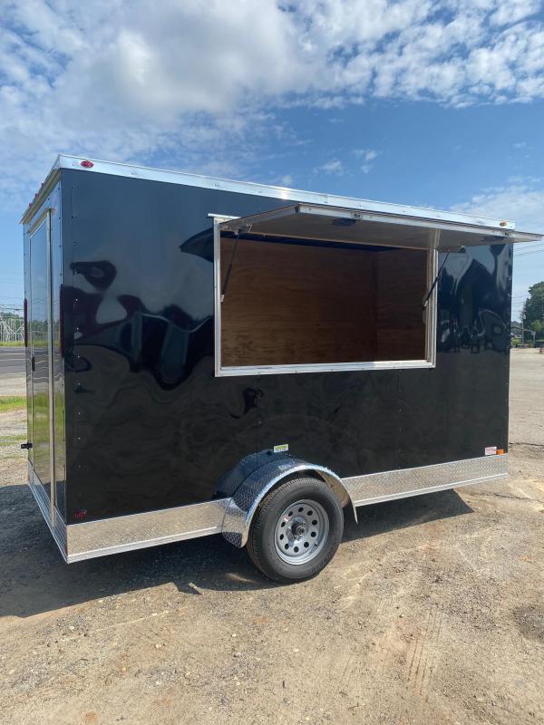 6x12 3x6 Window Black Enclosed Cargo Concesion Mobile Space Trailers