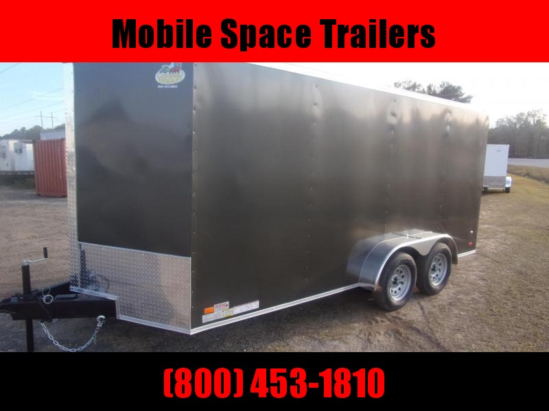 Covered Wagon Trailer 7x16 7 ' Charcoal W/ Ramp Door Enclosed Cargo Covered Wagon Trailer 7x16 7 ' Charcoal W/ Ramp Door Enclosed Cargo