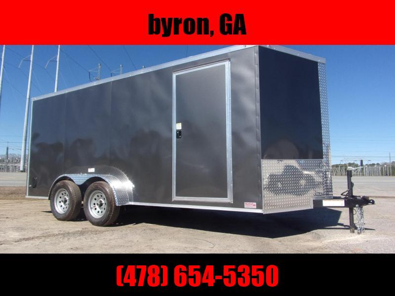 Trailer 7x16 6 3 Charcoal W Ramp Door Enclosed Cargo screwlessTrailer