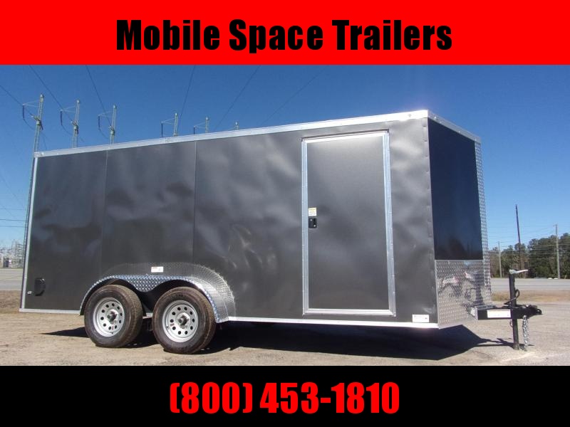 Trailer 7x16 7'6" Charcoal W Ramp Door Enclosed Cargo screwlessTrailer Trailer 7x16 7'6" Charcoal W Ramp Door Enclosed Cargo screwlessTrailer