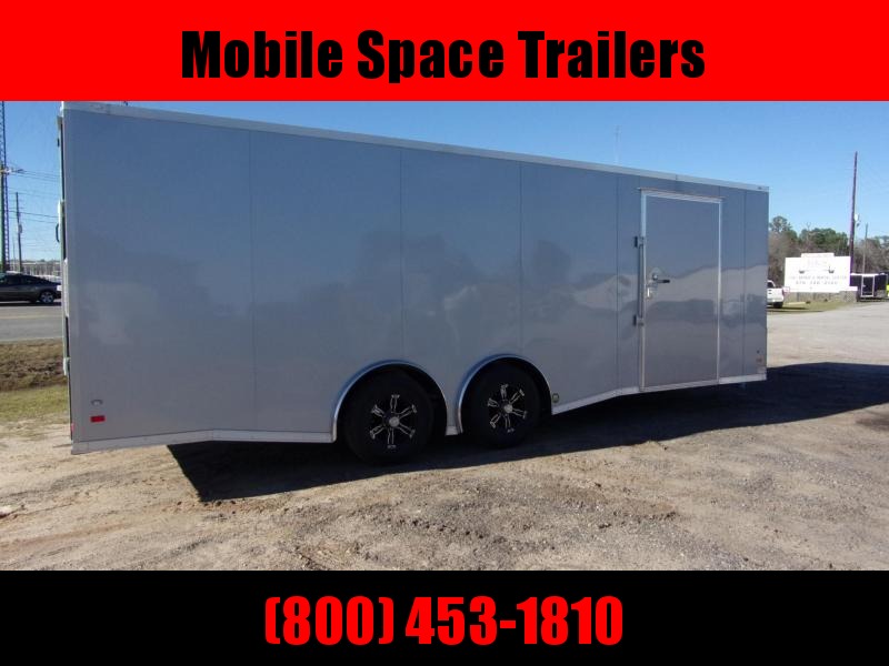 Covered Wagon Trailers 8.5x24 Silver Spread axles ramp door Enclosed Cargo Covered Wagon Trailers 8.5x24 Silver Spread axles ramp door Enclosed Cargo
