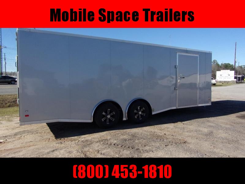 Covered Wagon Trailers 8.5x24 Silver Spread axles ramp door Enclosed Cargo Covered Wagon Trailers 8.5x24 Silver Spread axles ramp door Enclosed Cargo