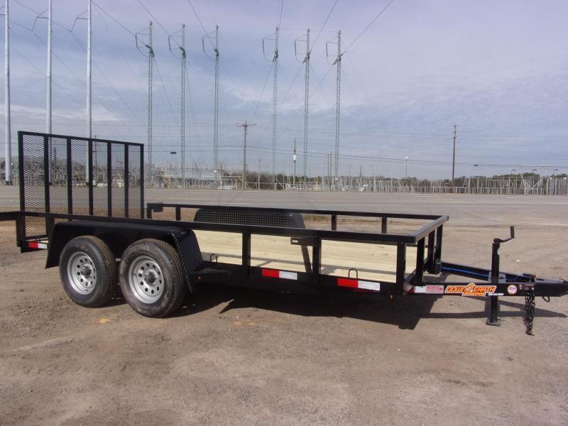 Down 2 Earth Trailers 76x14TA Wood Deck Tandem Utility Trailer