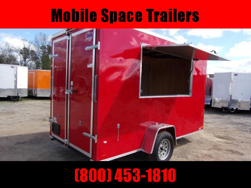 Covered Wagon Trailers 6x12 7' 3x6 Window Red vending Enclosed Cargo Concesion Covered Wagon Trailers 6x12 7' 3x6 Window Red vending Enclosed Cargo Concesion