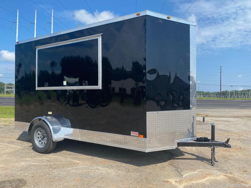 6x12 7' 3x6 Window Blue Enclosed Cargo Concesion Mobile Space