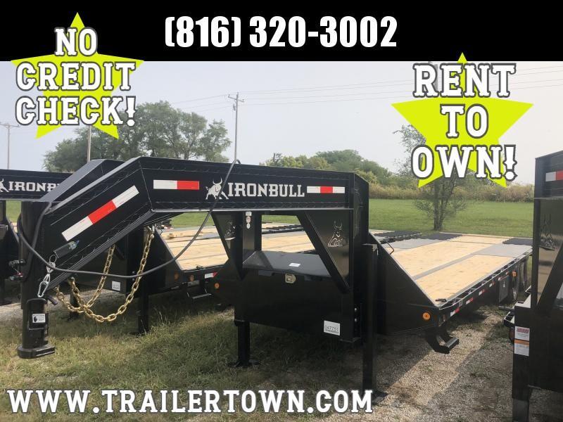 2021 IRON BULL 102X32 GOOSENECK LOPRO DECK OVER FLAT BED TRAILER W/ HYDRAULIC DOVE TAIL AND 10K AXLES 2021 IRON BULL 102X32 GOOSENECK LOPRO DECK OVER FLAT BED TRAILER W/ HYDRAULIC DOVE TAIL AND 10K AXLES