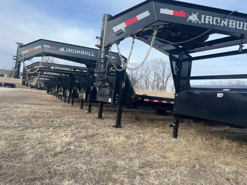2023 IRON BULL 102X32 GOOSENECK LOPRO DECK OVER FLAT BED TRAILER W/10K