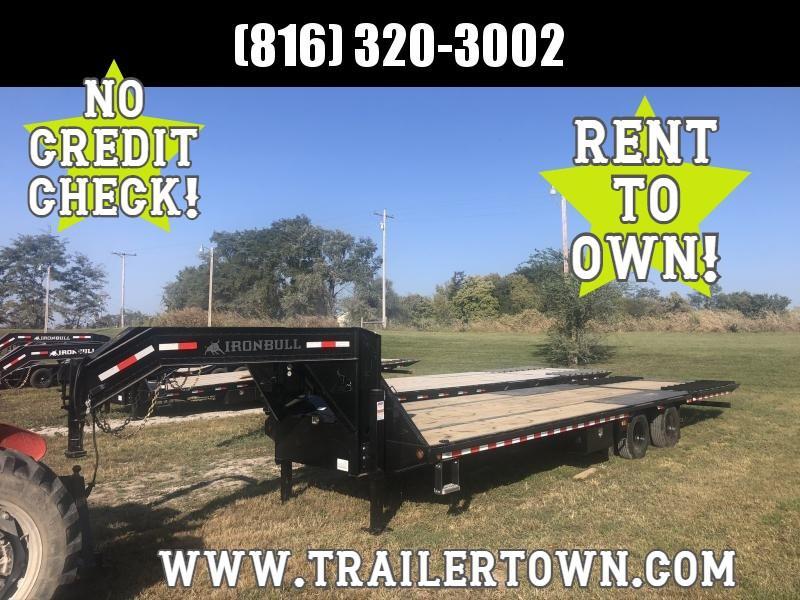 2021 IRON BULL 102X32 GOOSENECK LOPRO DECK OVER FLAT BED TRAILER W/ HYDRAULIC DOVE TAIL AND 10K AXLES 2021 IRON BULL 102X32 GOOSENECK LOPRO DECK OVER FLAT BED TRAILER W/ HYDRAULIC DOVE TAIL AND 10K AXLES