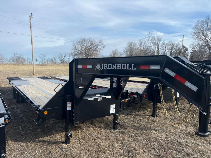 2023 IRON BULL 102X32 GOOSENECK LOPRO DECK OVER FLAT BED TRAILER W/12K