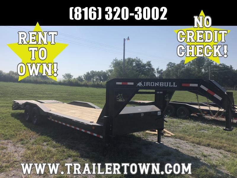 2021 IRON BULL 102 X 26 GOOSENECK EQUIPMENT HAULER TRAILER W/ DRIVE OVER FENDERS 2021 IRON BULL 102 X 26 GOOSENECK EQUIPMENT HAULER TRAILER W/ DRIVE OVER FENDERS