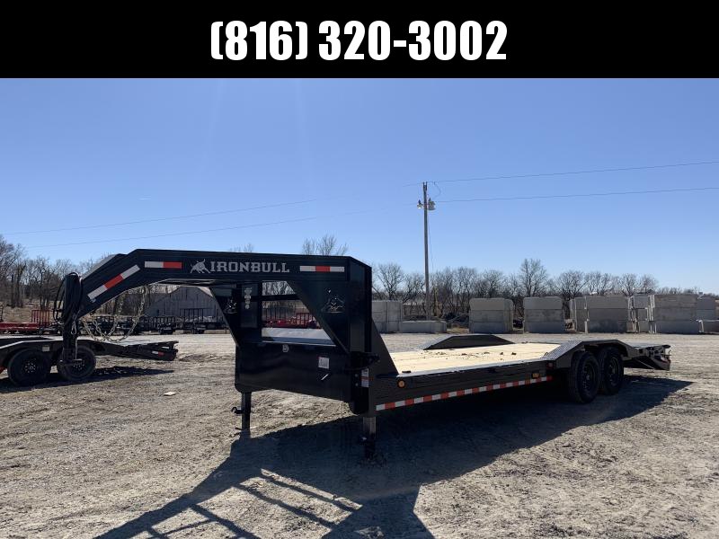 2021 IRON BULL 102 X 26 GOOSENECK EQUIPMENT TRAILER W/ DRIVE OVER