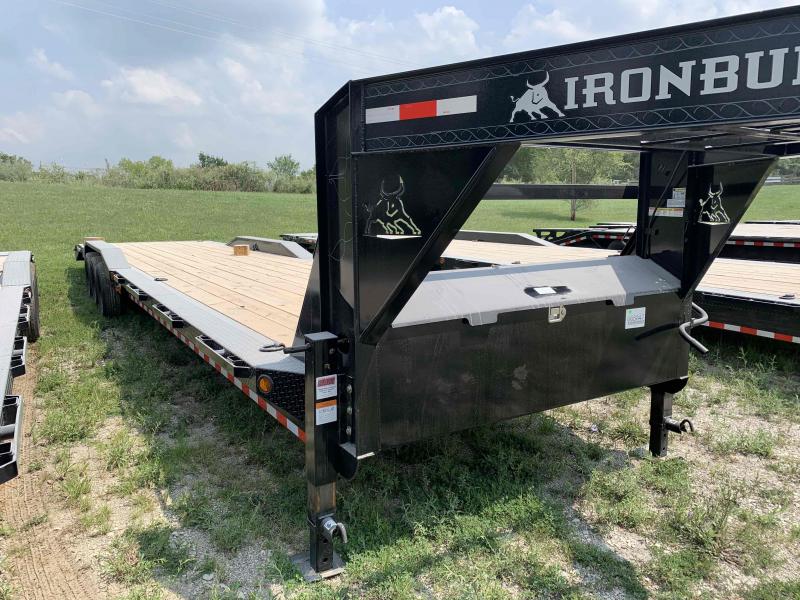 2022 IRON BULL 102 X 40 GOOSENECK TRIPLE AXLE EQUIPMENT TRAILER W/ DRIVE OVER FENDERS