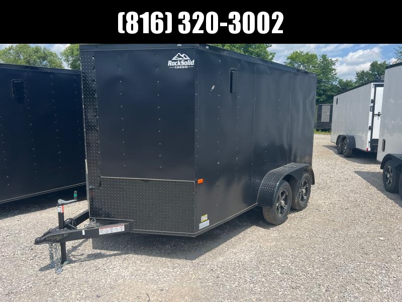 2022 ROCK SOLID 7 X 12 X 6 ENCLOSED CARGO TRAILER W/BLACK TRIM 2022 ROCK SOLID 7 X 12 X 6 ENCLOSED CARGO TRAILER W/BLACK TRIM