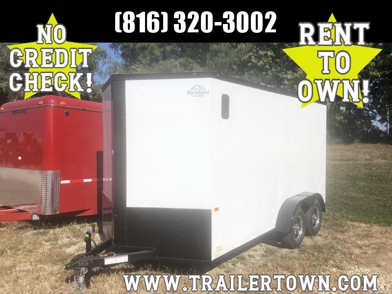2021 ROCK SOLID 7 X 14 X 7 ENCLOSED CARGO TRAILER WITH EXTRA HEIGHT AND BLACK TRIM PACKAGE 2021 ROCK SOLID 7 X 14 X 7 ENCLOSED CARGO TRAILER WITH EXTRA HEIGHT AND BLACK TRIM PACKAGE