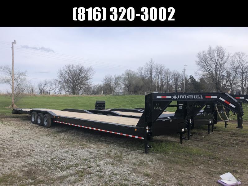2020 USED IRON BULL 102X44 GOOSENECK TRIPLE AXLE EQUIPMENT TRAILER W