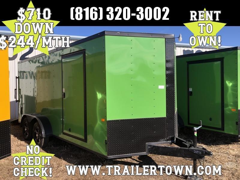 2021 ROCK SOLID 7 X 16 X 6.3 ENCLOSED CARGO TRAILER IN JOHN DEERE GREEN 2021 ROCK SOLID 7 X 16 X 6.3 ENCLOSED CARGO TRAILER IN JOHN DEERE GREEN