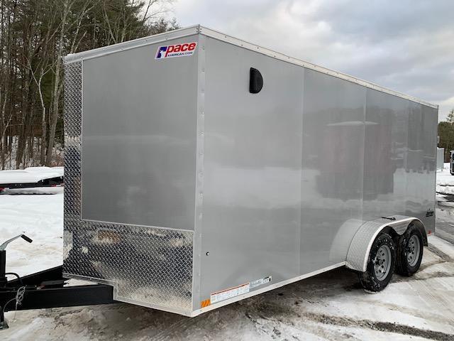 2023 Pace American JV7x16TE2 Enclosed Cargo Trailer 7' Wide x 16' Long 6' 6" Interior Height, Ramp Door, Silver 2023 Pace American JV7x16TE2 Enclosed Cargo Trailer 7' Wide x 16' Long 6' 6" Interior Height, Ramp Door, Silver