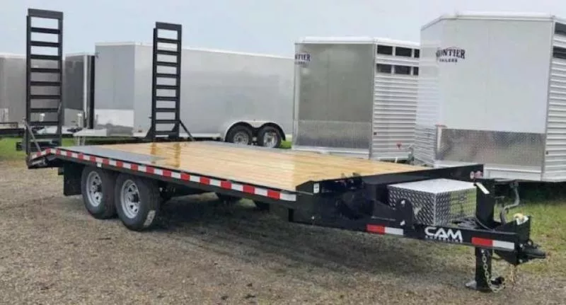2025 Cam Superline 5 Ton General Duty Deckover 17' Flat + 3' B/T 6' Stand Up Ladder Ramps