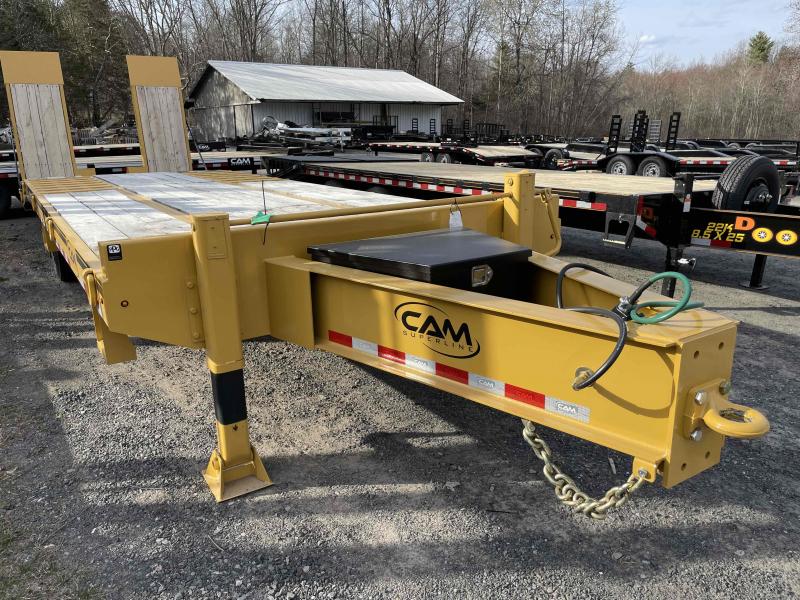 2022 CAM SUPERLINE 20 TON AIR BRAKE H/D DECKOVER 22' FLAT DECK + 5' WOOD FILLED BEAVERTAIL WITH 30" X 80" AIR POWERED WOOD FILLED RAMPS